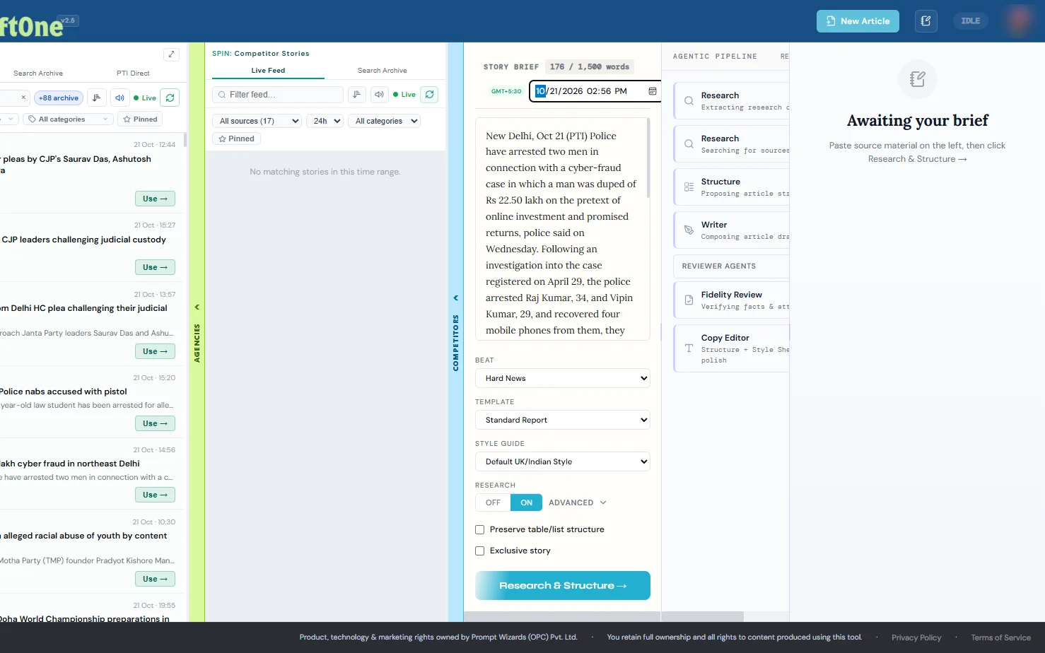 DraftOne brief