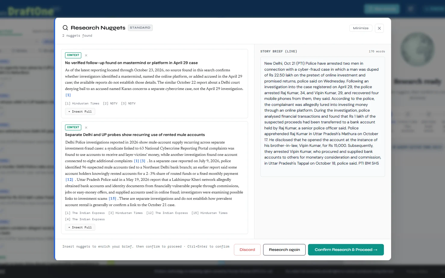 DraftOne research
