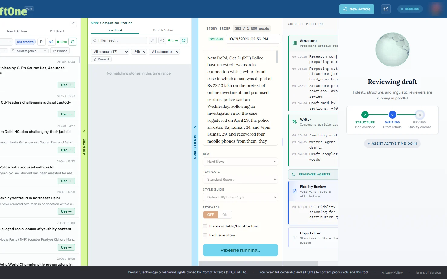 DraftOne agent pipeline